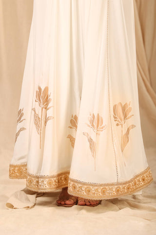 House Of Masaba-Ivory Wine Garden Kurta Dress-INDIASPOPUP.COM