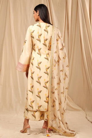 House Of Masaba-Ivory Floral Kurta Set-INDIASPOPUP.COM