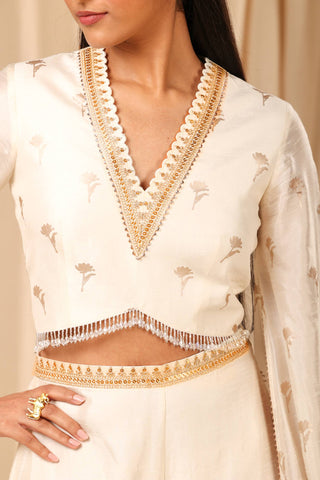 House Of Masaba-Ivory Bustier With Palazzo-INDIASPOPUP.COM