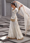 Jigar Mali-Pearl White Flared Sharara Set-INDIASPOPUP.COM