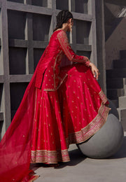 Jigar Mali-Deep Pink Flared Sharara Set-INDIASPOPUP.COM