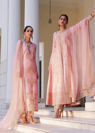 Megha & Jigar-Mauve Pink Straight Kurta Set-INDIASPOPUP.COM