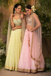 Megha & Jigar-Baby Pink Embroidered Lehenga Cape Set-INDIASPOPUP.COM