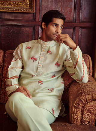 Kalista Men-Asif Mint Green Kurta And Pant-INDIASPOPUP.COM