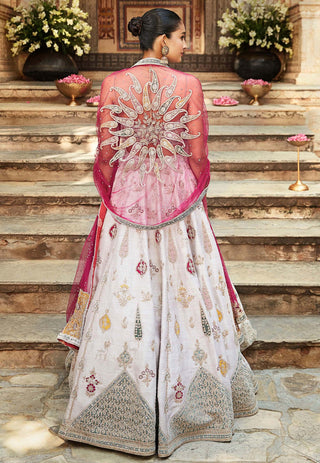 Matsya-Ivory Udai Bagh Lehenga Set-INDIASPOPUP.COM