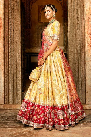 Matsya-Yellow Suryagarh Lehenga Set-INDIASPOPUP.COM