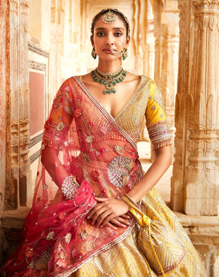 Matsya-Yellow Suryagarh Lehenga Set-INDIASPOPUP.COM