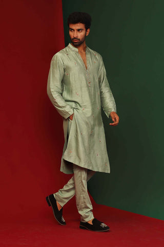 Mahima Mahajan-Arhaan Jade Embroidered Kurta With Pants-INDIASPOPUP.COM