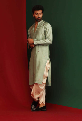 Mahima Mahajan-Keyan Jade Embroidered Kurta With Dhoti-INDIASPOPUP.COM