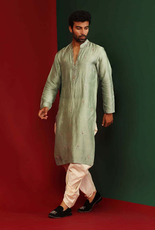 Mahima Mahajan-Keyan Jade Embroidered Kurta With Dhoti-INDIASPOPUP.COM