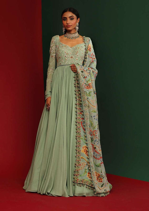 Mahima Mahajan-Urwa Jade Embroidered Anarkali With Dupatta-INDIASPOPUP.COM