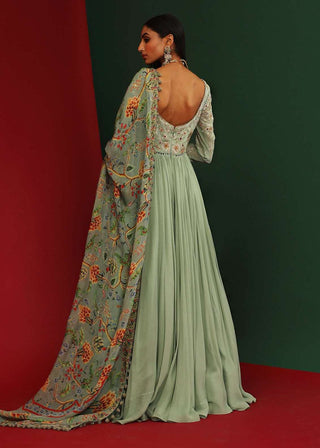 Mahima Mahajan-Urwa Jade Embroidered Anarkali With Dupatta-INDIASPOPUP.COM