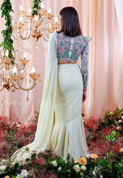 Mahima Mahajan-Carol Jade Ruffled Sari With Blouse-INDIASPOPUP.COM