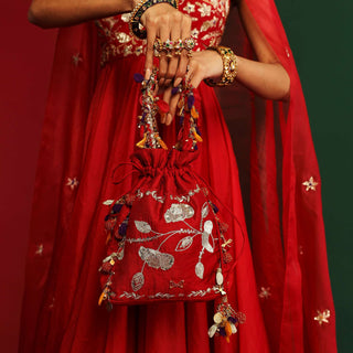 Mahima Mahajan-Yami Sindoori Red Embroidered Anarkali Set-INDIASPOPUP.COM