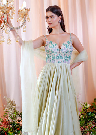 Mahima Mahajan-Bella Jade Embroidered Anarkali With Dupatta-INDIASPOPUP.COM