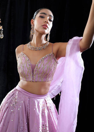 Mahima Mahajan-Michelle Lilac Embroidered Lehenga Set-INDIASPOPUP.COM