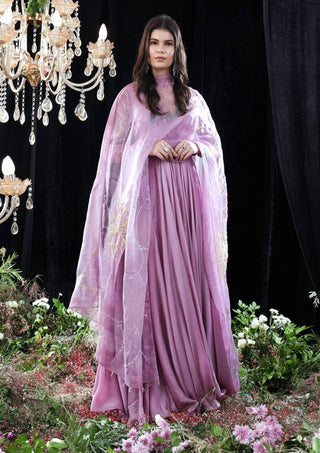 Mahima Mahajan-Esme Lilac Embroidered Anarkali With Dupatta-INDIASPOPUP.COM
