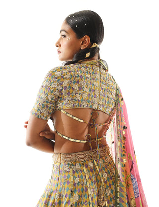 Mahima Mahajan-Multicolor Printed Heavy Embroidered Lehenga Set-INDIASPOPUP.COM