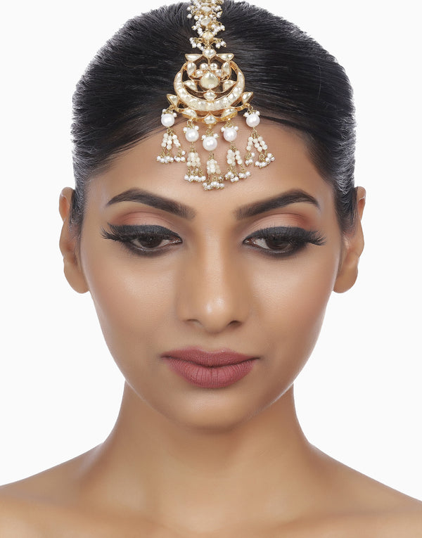White Vanishri Kundan Tika