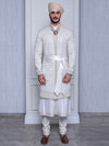 Arjun Kilachand-Macaroon Silk A-Line Sherwani-INDIASPOPUP.COM