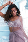 Mahima Mahajan-Lilac Drape Saree With Blouse-INDIASPOPUP.COM