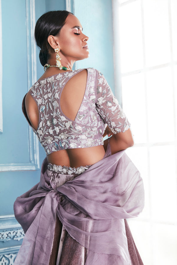 Mahima Mahajan-Lilac Razer Back Blouse With Lehenga Set-INDIASPOPUP.COM