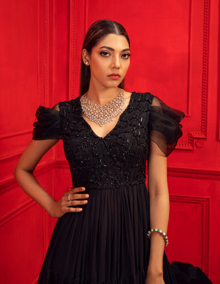 Mahima Mahajan-Izra Black Embroidered Anarkali-INDIASPOPUP.COM