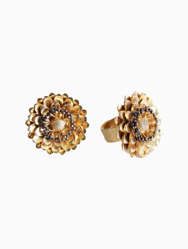 Hyperbole-Marigold Plated Brass Ring-INDIASPOPUP.COM