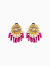 Hyperbole-Rani Pink & Marigold Stud Earrings-INDIASPOPUP.COM