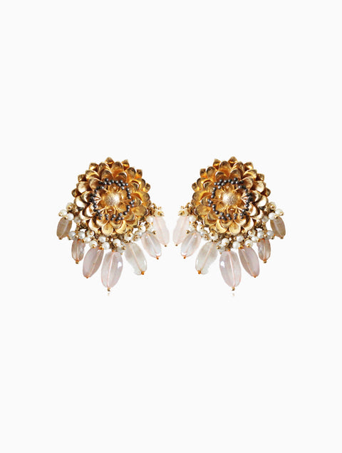 Hyperbole-Rose & Marigold Studs Earrings-INDIASPOPUP.COM