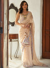 Matsya-Beige Chanderi Silk Saree With Blouse-INDIASPOPUP.COM