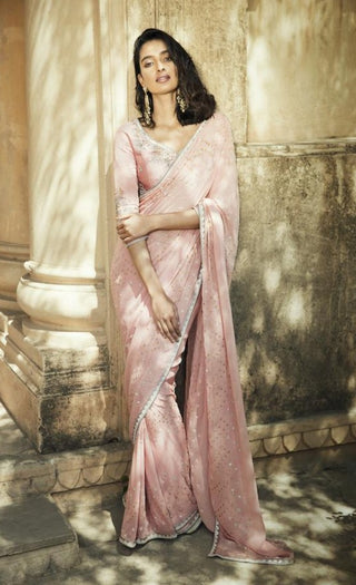 Pink Suhaani Old Rose Saree With Blouse