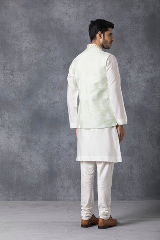 Ankit V Kapoor-Green Nehru Jacket-INDIASPOPUP.COM
