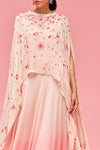 Nachiket Barve-Izmir Embroidered Cape And Ombre Gown-INDIASPOPUP.COM