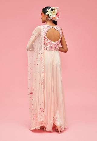 Nachiket Barve-Peach Izmir Embroidered Kurta Set-INDIASPOPUP.COM