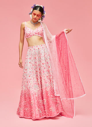 Nachiket Barve-Rose Pink Nishat Bagh Embroidered Lehenga Set-INDIASPOPUP.COM