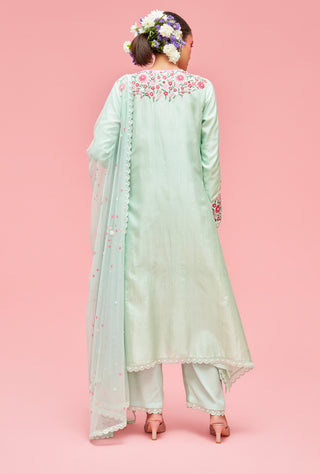 Nachiket Barve-Mint Izmir Embroidered Kurta Set-INDIASPOPUP.COM