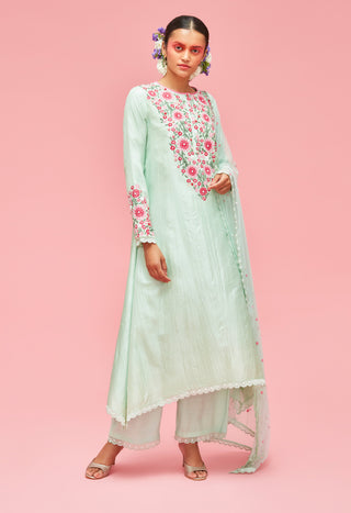 Nachiket Barve-Mint Izmir Embroidered Kurta Set-INDIASPOPUP.COM