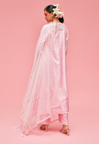 Nachiket Barve-Baby Pink Nishat Bagh Embroidered Kurta Set-INDIASPOPUP.COM