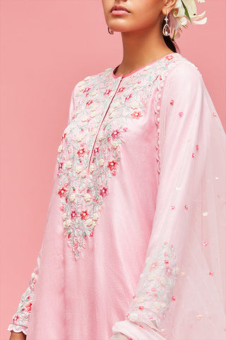 Nachiket Barve-Baby Pink Nishat Bagh Embroidered Kurta Set-INDIASPOPUP.COM