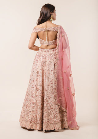 Nitika Gujral-Nude Lehenga Choli Set-INDIASPOPUP.COM