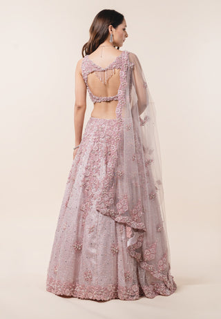 Nitika Gujral-Powder Pink Lehenga Choli Set-INDIASPOPUP.COM