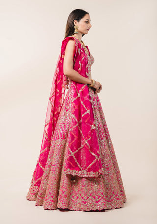 Nitika Gujral-Fuchsia Pink Lehenga Choli Set-INDIASPOPUP.COM