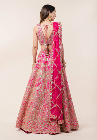 Nitika Gujral-Fuchsia Pink Lehenga Choli Set-INDIASPOPUP.COM