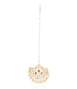 Preeti Mohan-Gold Plated Pearls Kundan Tika-INDIASPOPUP.COM