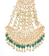 Preeti Mohan-Gold Plated Green Kundan Passa-INDIASPOPUP.COM