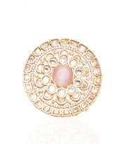 Preeti Mohan-Gold Plated Pink Kundan Ring-INDIASPOPUP.COM