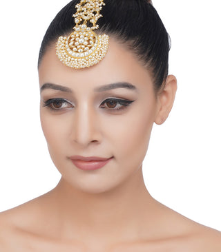 Preeti Mohan-Gold Plated Big Size Kundan Tika-INDIASPOPUP.COM