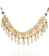 Preeti Mohan-Gold Plated Aqua Green Kundan Necklace Set-INDIASPOPUP.COM