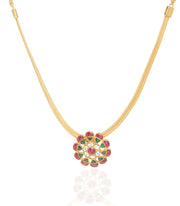 Preeti Mohan-Gold Plated Red & Green Kundan Necklace Set With Chain-INDIASPOPUP.COM